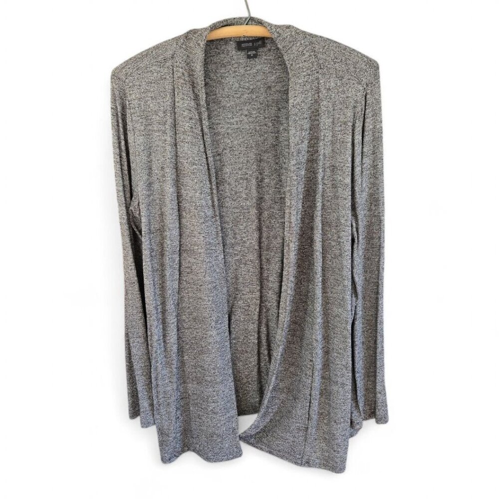 J.Jill Wearever Collection Medium  Womens Gray Tweed Pattern Knit Cardigan